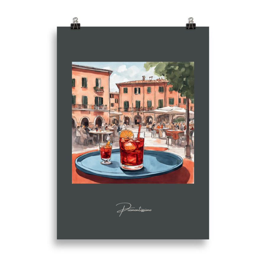 Poster - Aperitivo in an Italian piazza green - Image 2