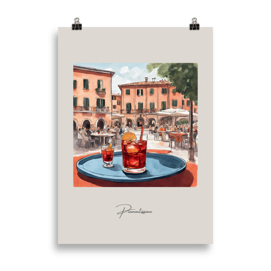 Poster - Aperitivo in an Italian piazza beige - Image 2