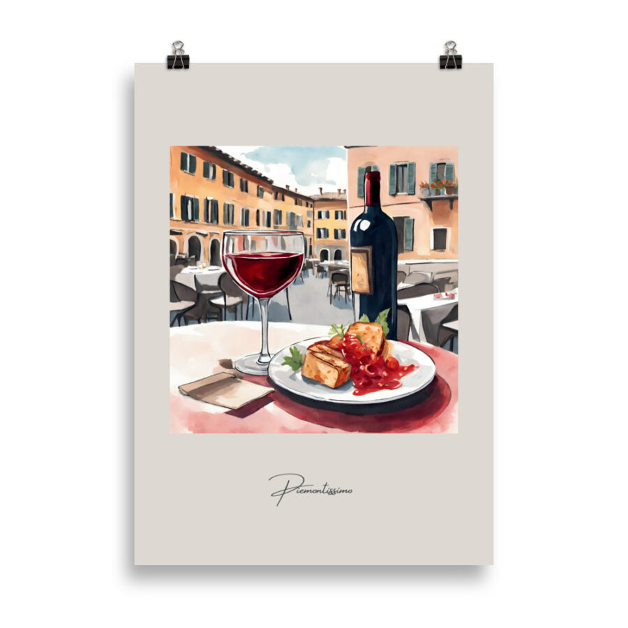 Poster - Wineperitivo in an Italian piazza beige - Image 2